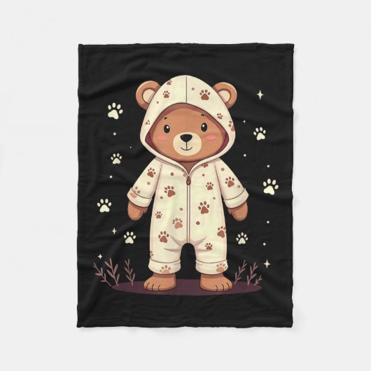 Couverture Polaire Teddy Bear Wearing Pajamas (Devant)