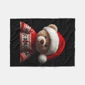 Couverture Polaire Teddy Bear With Santa Hat Christmas Xmas Lover Kid (Devant (Horizontal))
