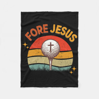 Couverture Polaire Tee de golf chrétien pour Jésus Golf Ball Retro Go