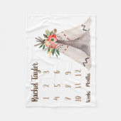 Couverture Polaire Teepee Monthly Baby Girl Milestone Blanket (Devant)