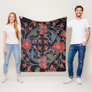 Couverture Polaire Teinture d'okinawaïen japonaise (Bingata)