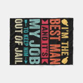 Couverture Polaire Témoin rétro mariage garçons d'honneur drôle enter (Devant (Horizontal))