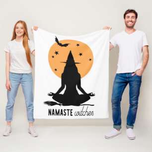 Couverture Polaire Témoins de yoga d'Halloween contemporain