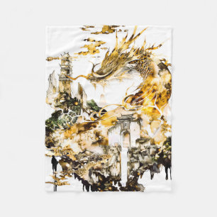 Couverture Polaire Temple de dragon de la mythologie asiatique majest