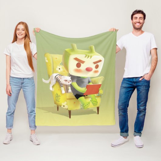 Couverture Polaire Temps de lecture confortable avec animal de compag (En situation)