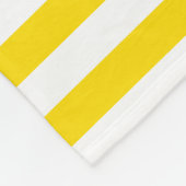 Couverture Polaire Tendance, chic, jaune, blanc rayé Modèle petit (Coin)