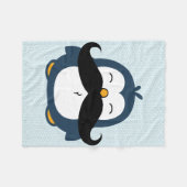 Couverture Polaire Tendance de moustache de pingouin (Devant (Horizontal))