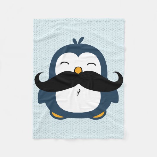 Couverture Polaire Tendance de moustache de pingouin (Devant)