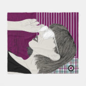 Couverture Polaire Tendance élégante fille chic violet collage Love H (Devant (Horizontal))