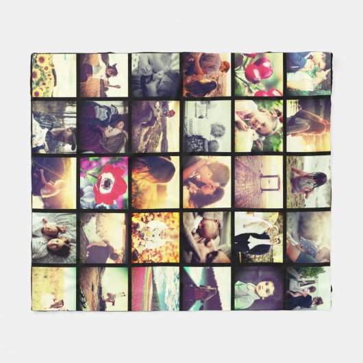Couverture Polaire Tendance Insta photo mosaïque grille de collage (Devant (Horizontal))