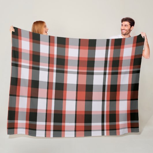 Couverture Polaire Tendance moderne rouge noir et blanc Plaid (En situation)