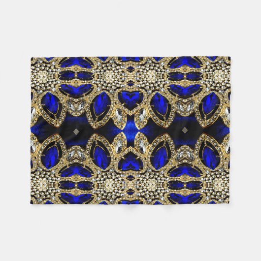 Couverture Polaire tendance or turquoise élégant argent bleu profond (Devant (Horizontal))