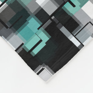 Couverture Polaire Tendance Turquoise vert noir blanc Cool polaire Bl