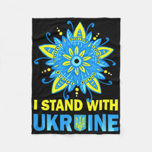 Couverture Polaire Tenez-vous avec le drapeau de l'Ukraine Anti-Pouti