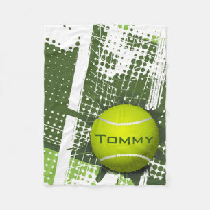 Couverture Polaire Tennis Design Fleece Blanche
