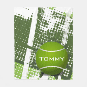Couverture Polaire Tennis Design Fleece Blanche