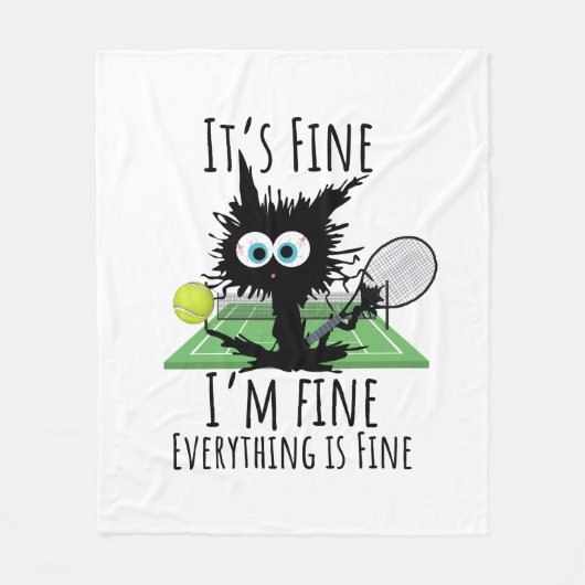 Couverture Polaire Tennis Je vais bien tout est bien drôle (Devant)