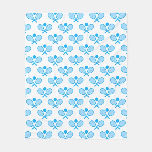 Couverture Polaire Tennis Seamless Pattern - Blue Racket and Ball on  (Devant)