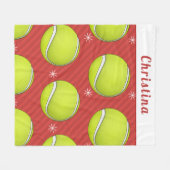 Couverture Polaire Tennis Style hiver Noël Personnalisé Rouge (Devant (Horizontal))
