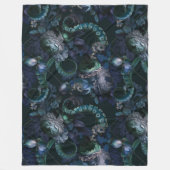 Couverture Polaire Tentacle Turquoise De Cthulhu Gothique Avec Fleurs (Devant)
