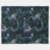 Couverture Polaire Tentacle Turquoise De Cthulhu Gothique Avec Fleurs (Devant (Horizontal))