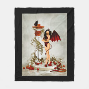 Couverture Polaire Tentation de fille diabolique gothique