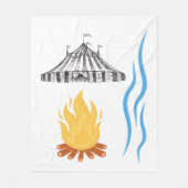 Couverture Polaire Tente de Carnaval avec Feu de Camp (Devant)
