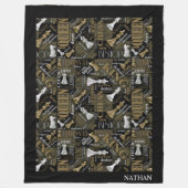 Couverture Polaire Termes et pièces d'échecs Argent et Or ID784 (Devant)