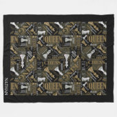 Couverture Polaire Termes et pièces d'échecs Argent et Or ID784 (Devant (Horizontal))