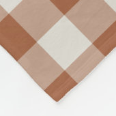 Couverture Polaire Terracotta En vichy Vérifier Motif Fleece Blanche (Coin)