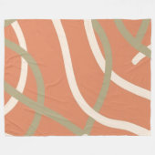 Couverture Polaire Terracotta Linework Pattern | Cream & Olive (Devant (Horizontal))