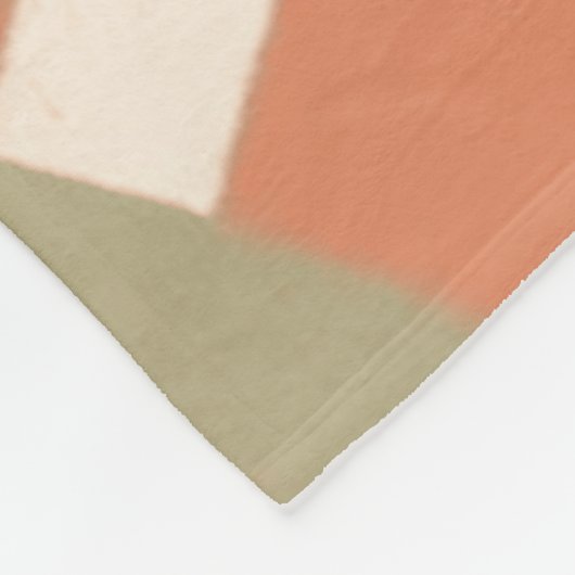 Couverture Polaire Terracotta Linework Pattern | Cream & Olive  (Coin)