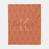 Couverture Polaire Terracotta Monogram Motif Nom du script (Devant)