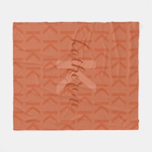 Couverture Polaire Terracotta Monogram Motif Nom du script (Devant (Horizontal))