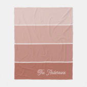 Couverture Polaire Terracotta neutre | Ombre Stripes avec script (Devant)