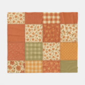 Couverture Polaire Terracotta Patchwork Quilt Rustic Farmhouse Floral (Devant (Horizontal))