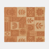 Couverture Polaire Terracotta Patchwork Quilt Rustic Farmhouse Floral (Devant (Horizontal))