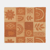 Couverture Polaire Terracotta Patchwork Quilt Rustic Farmhouse Floral (Devant (Horizontal))