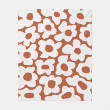 Terracotta Retro Super Baby Flowers Motif