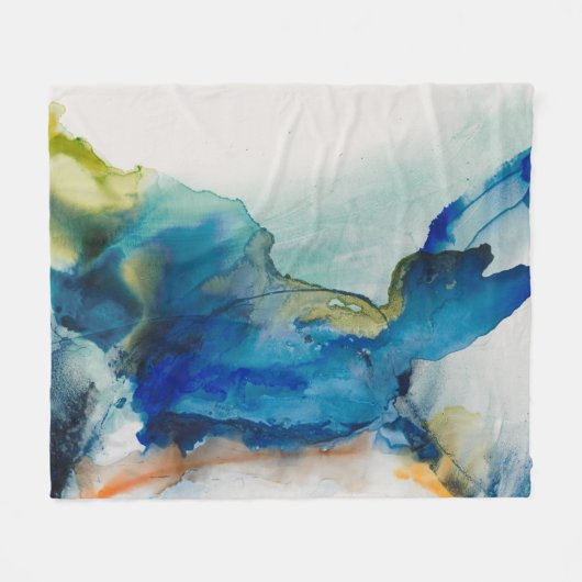 Couverture Polaire Terrain Abstrait - Bleu (Devant (Horizontal))