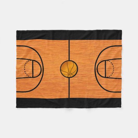 Couverture Polaire terrain de basket-ball Fleece Blanket (Devant (Horizontal))