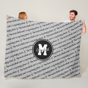 Couverture Polaire terrain de basket heureux lieu gris noir N'importe