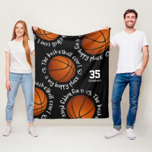 Couverture Polaire terrain de basket ma place heureuse salle de sport