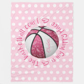 Couverture Polaire terrain de basketball rose floral paisley (Devant)