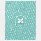 Couverture Polaire terrain de football mon endroit heureux blanc turq (Devant)