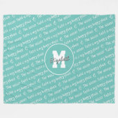 Couverture Polaire terrain de football mon endroit heureux blanc turq (Devant (Horizontal))