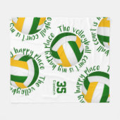 Couverture Polaire terrain de volley-ball en or vert bonne typographi (Devant (Horizontal))