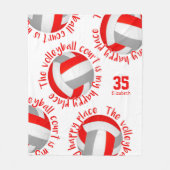 Couverture Polaire terrain de volley-ball gris rouge bonne typographi (Devant)