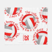 Couverture Polaire terrain de volley-ball gris rouge bonne typographi (Devant (Horizontal))
