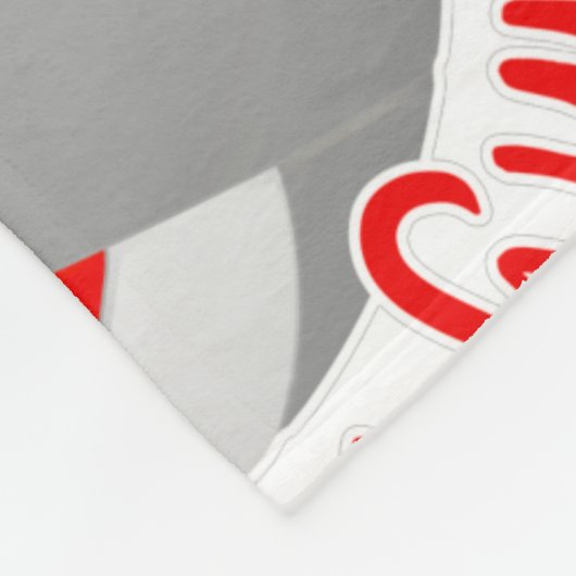 Couverture Polaire terrain de volley-ball gris rouge bonne typographi (Coin)